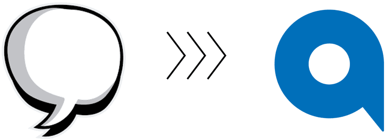Evolución del logo de Actionis